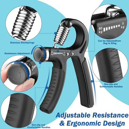 Grip Strength Trainer Wrist Strengthener Forearm Gripper Hand Workout Squeezer Hand Grip Exerciser Hand Strengthening Devices